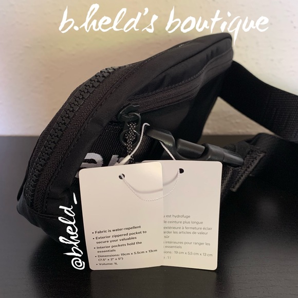 lululemon Everywhere Belt Bag *Wordmark in Black/White Lettering OS New NWT - Picture 3 of 16